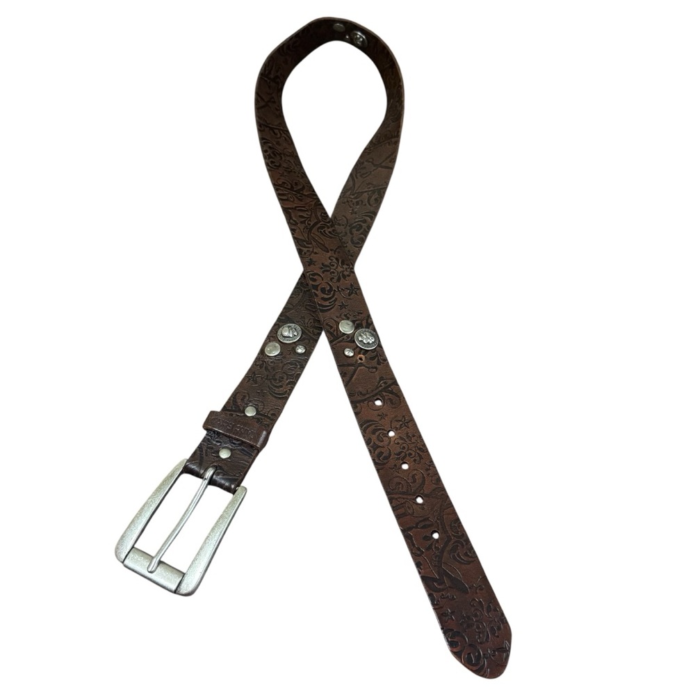 Marc Ecko Brown Belt with Silver Buckle
